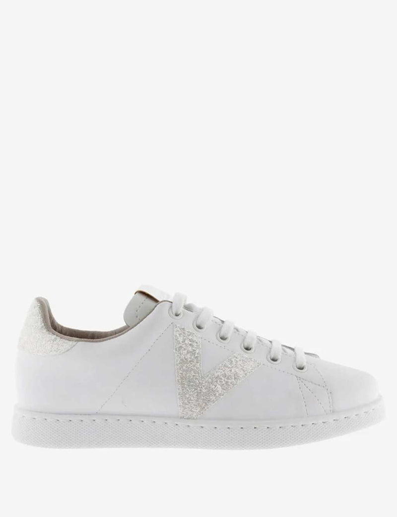 An image of the Victoria Tennis Leather & Glitter Swirls Trainer